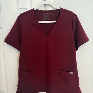Figs Women's Burgundy Scrub Top